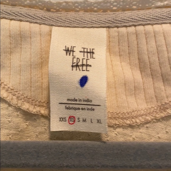 New Free People cream long sleeved t-shirt ex - Picture 2 of 2